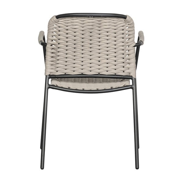 Czarno-beżowe metalowe krzesła ogrodowe zestaw 2 szt. Taku – Exotan-image-3
