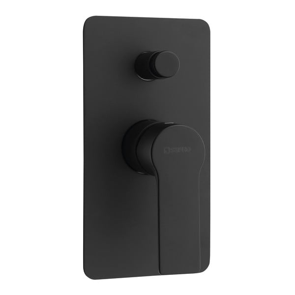 Bateria prysznicowa podtynkowa w kolorze matowej czerni (2 otwory) Pax – Sapho