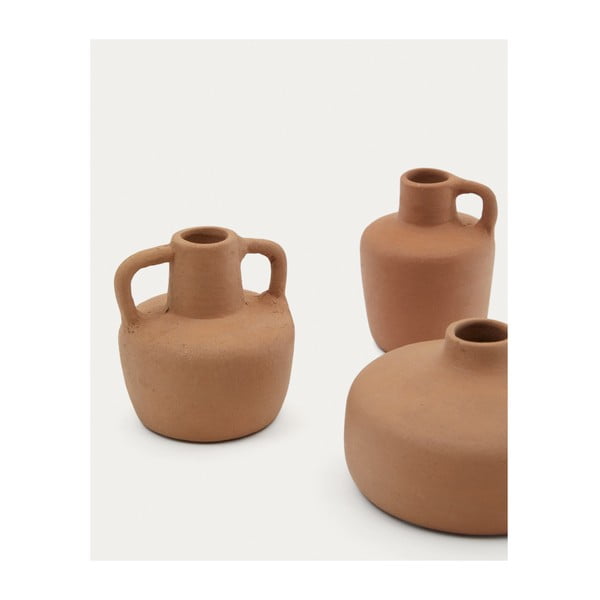 Pomarańczowe wazony z terakoty zestaw 3 szt. (wysokość 6 cm) Sofra – Kave Home-image-2