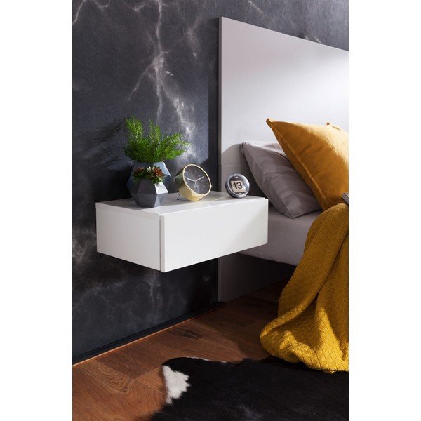 Biała ścienna szafka nocna Skyport Wohnling Dream-image-3