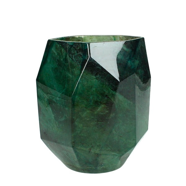 Zielony wazon szklany z dekorem marmuru HF Living Sofa
