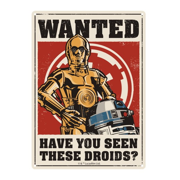 Tabliczka dekoracyjna Star Wars™ Droids, 15 x 21 cm