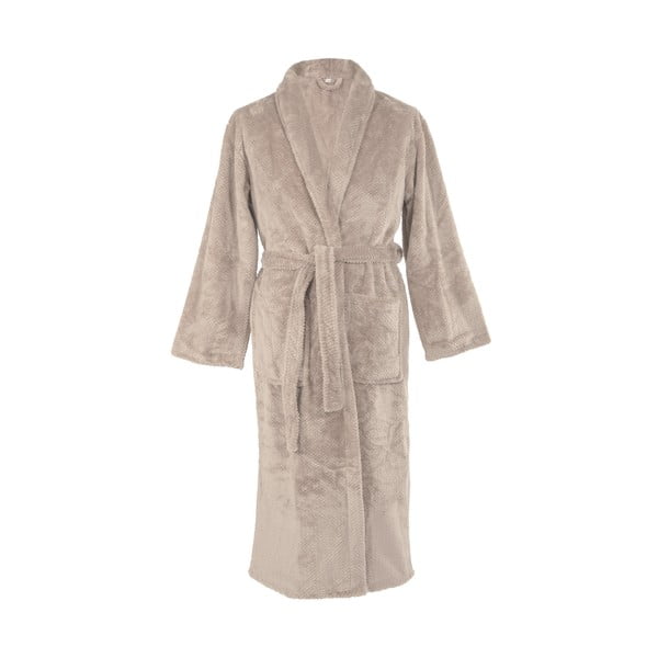 Szarobrązowy szlafrok z mikropluszu w rozmiarze L/XL Pippa – Tiseco Home Studio