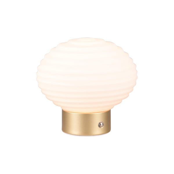 Lampa stołowa LED w biało-złotym kolorze ze ściemniaczem i szklanym kloszem (wys. 14,5 cm) Earl – Reality-image-2