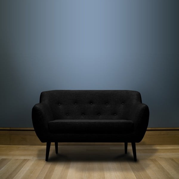 Czarna sofa dwuosobowa Mazzini Sofas Piemont