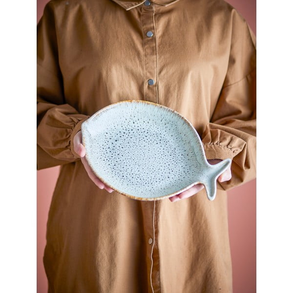 Niebiesko-beżowy kamionkowy talerz do serwowania Fleur – Bloomingville-image-1