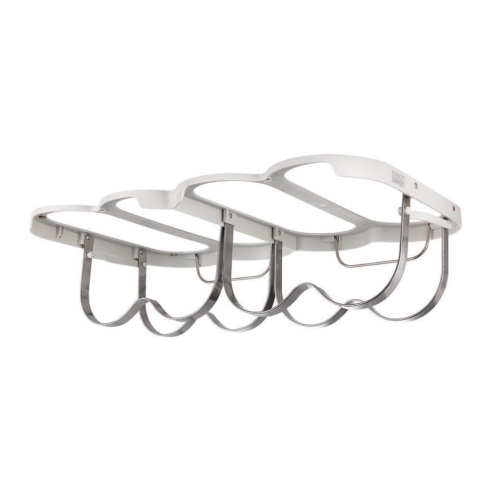 Wiszący metalowy regał na wino w kolorze srebra liczba butelek 4 38,5x2x25 cm Cradle – Joseph Joseph