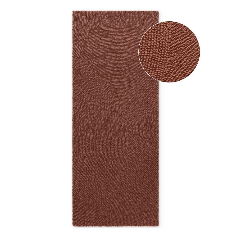 Ceglasty wełniany chodnik tkany ręcznie 80x200 cm Calmio – Hanse Home