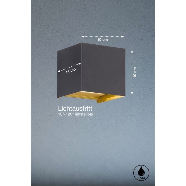 Lampa zewnętrzna ścienna LED (wysokość 10 cm) Thore – Fischer & Honsel-image-1