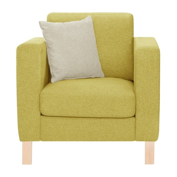 Żółty fotel z kremową poduszką Stella Cadente Maison Canoa