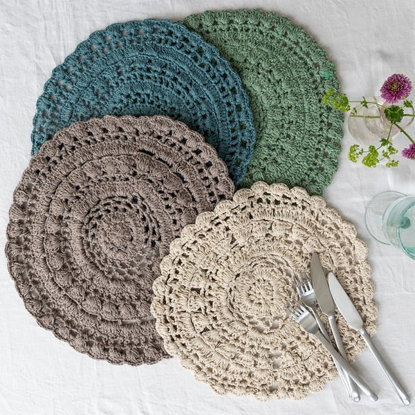 Mata stołowa z mieszanki bawełny ø 35 cm Crochet – Rex London-image-1