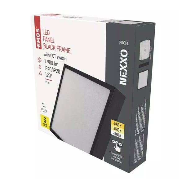 Lampa sufitowa LED w kolorze matowej czerni 22.5x22.5 cm Nexxo – EMOS-image-1
