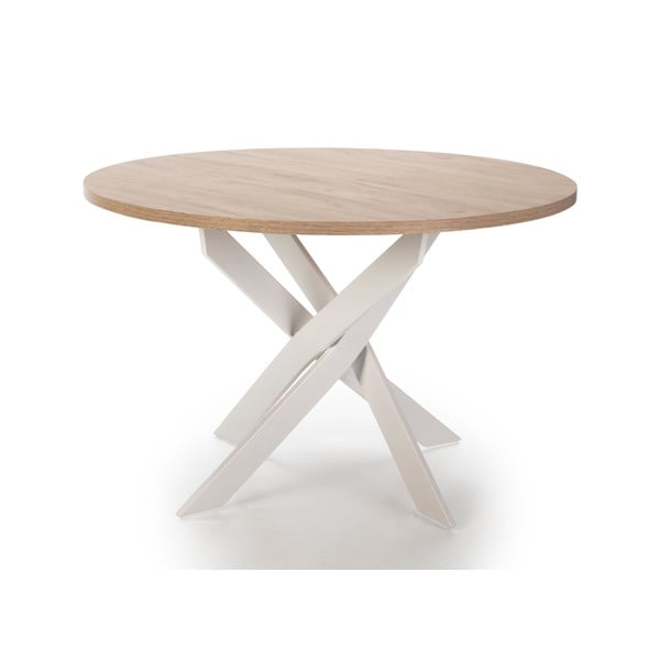 Okrągły stół z blatem w dekorze dębu ø 120 cm Ther – Marckeric