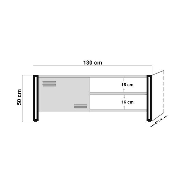 Szafka pod TV Hakaro, dł. 130 cm-image-1