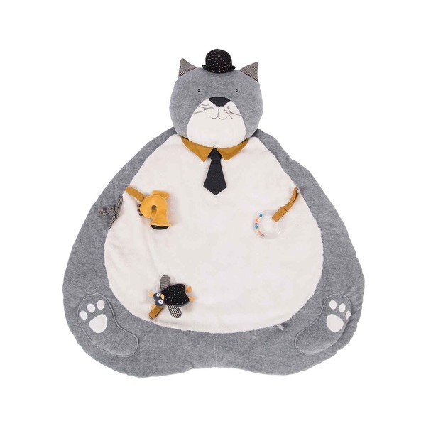 Szaro-kremowa mata do zabawy dla dzieci Les Moustaches – Moulin Roty-image-1