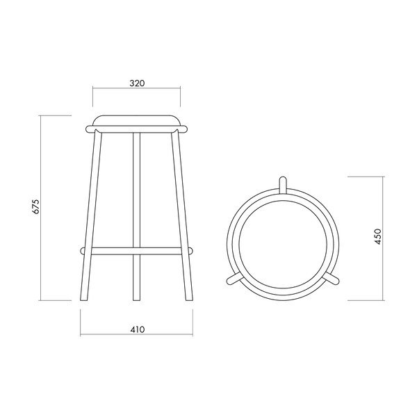 Bordowy metalowy hoker (wysokość siedziska 68 cm) Hogo – noo.ma-image-4