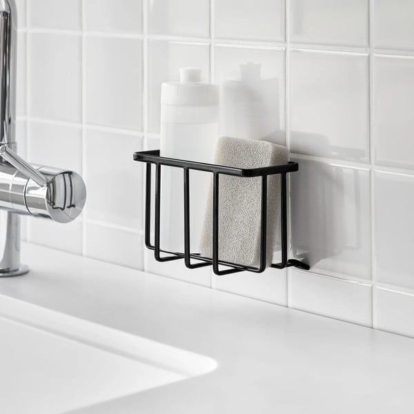 Czarny metalowy stojak na akcesoria do mycia naczyń bez wiercenia Film Hook – YAMAZAKI-image-3