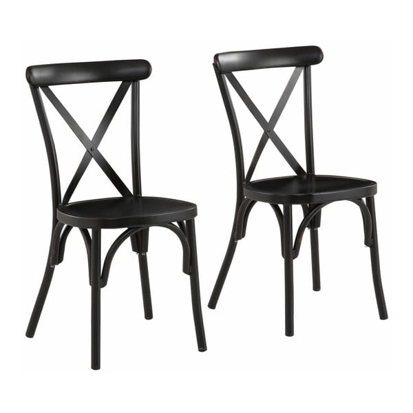 Zestaw 2 czarnych krzeseł bukowych Støraa Lancier