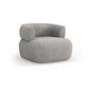 Jasnoszary fotel z materiału bouclé Jenny – Micadoni Home