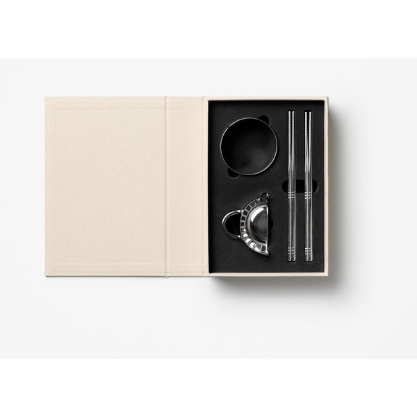 Beżowy zestaw pałeczek ze stali nierdzewnej dla 4 osób The Essentials - Dumpling Tools – Printworks-image-2