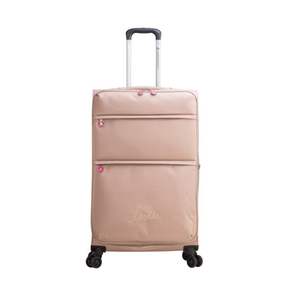 Beżowa walizka z 4 kółkami Lulucastagnette Luciana, 101 l