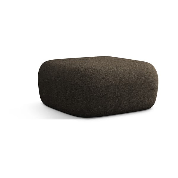 Brązowy podnóżek z materiału bouclé Jenny – Micadoni Home-image-1