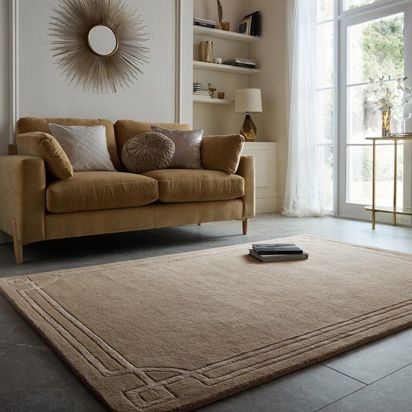Brązowy wełniany dywan tkany ręcznie 120x170 cm Gatsby – Flair Rugs-image-1