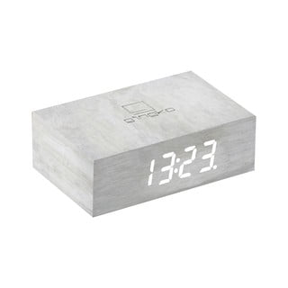 Jasnoszary budzik LED Gingko Flip Click