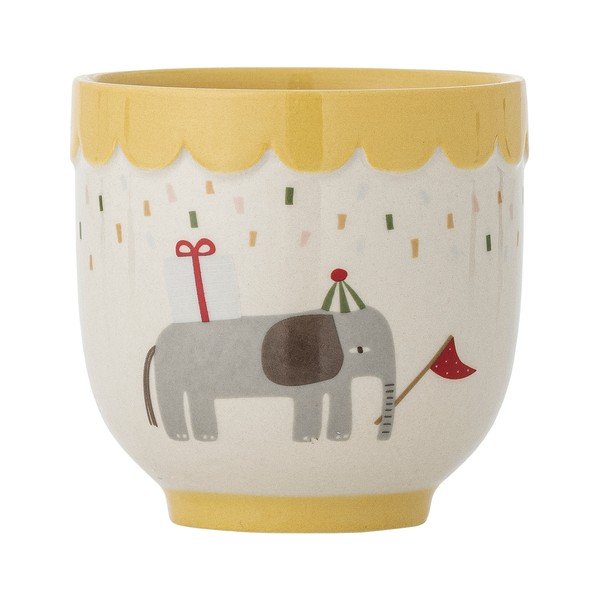 Żółto-kremowy kamionkowy kubek dla dzieci 150 ml Celebrate – Bloomingville Mini-image-2