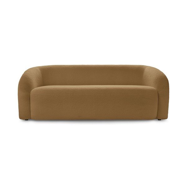 Musztardowa sofa z materiału bouclé 193 cm Elina – Bobochic Paris