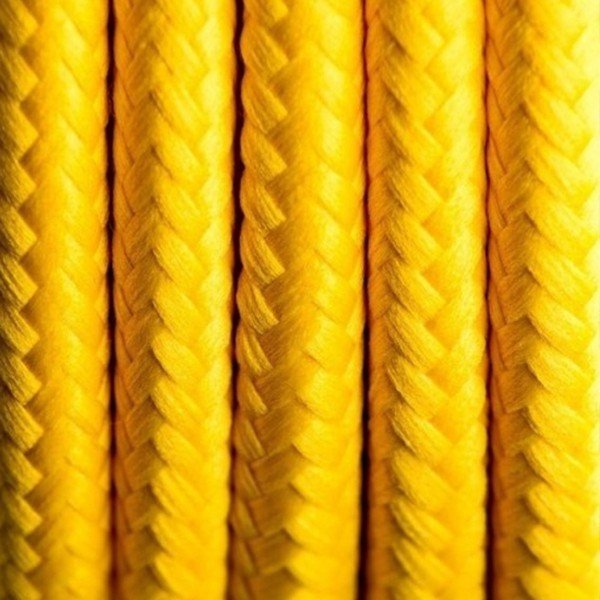 Żółta lampa stojąca z białym abażurem i żółtym kablem Ragaba Wanda-image-1