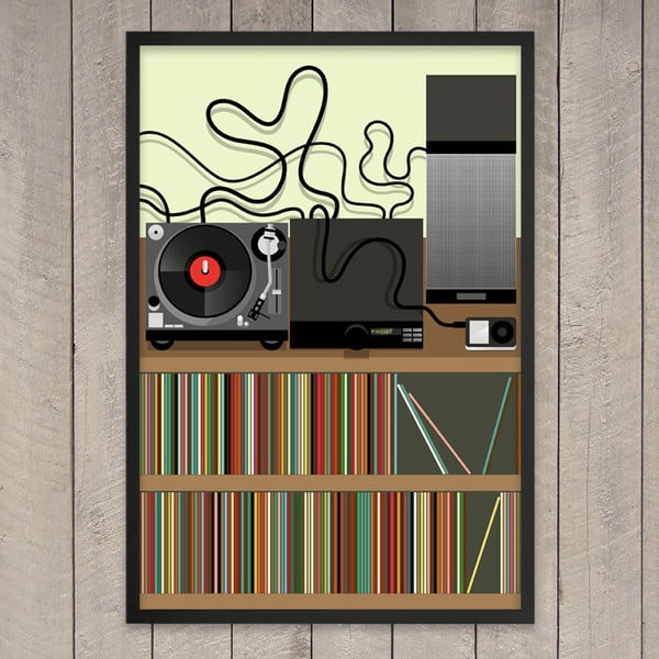 Plakat "Listening at home", 29,7x42 cm