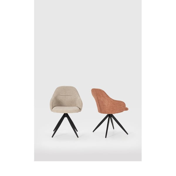 Jasnobrązowe tapicerowane fotele jadalniane zestaw z podłokietnikami 2 szt. Tamara – Marckeric-image-1