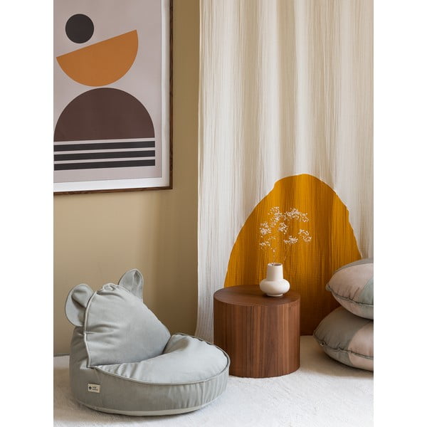 Miętowy aksamitny dziecięcy worek do siedzenia Bear – Wigiwama-image-1