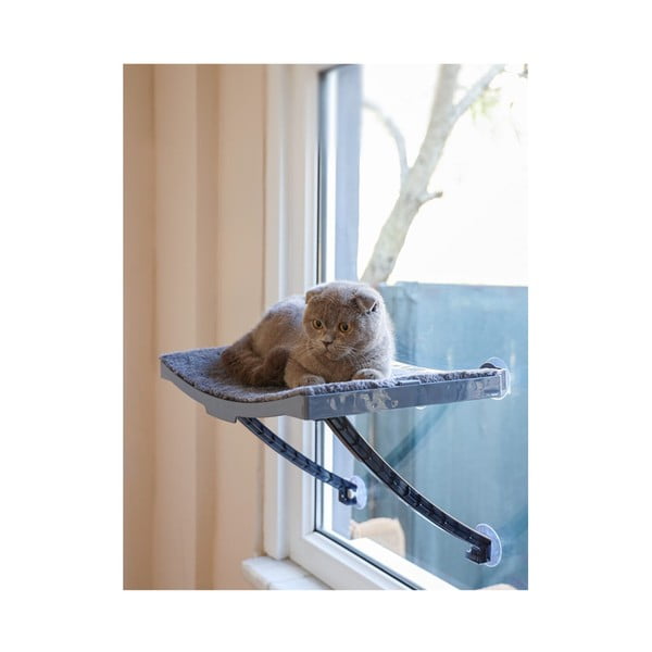 Szare legowisko dla kota na okno 47x32 cm – Lydia&Co
