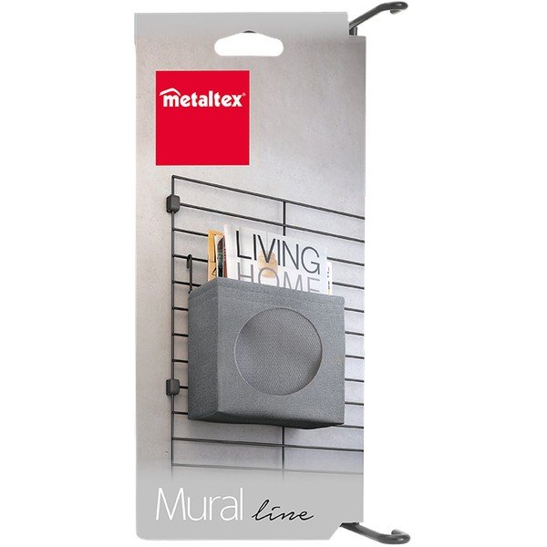 Szary tekstylny komponent – pojemnik 24x9 cm Mural – Metaltex-image-1