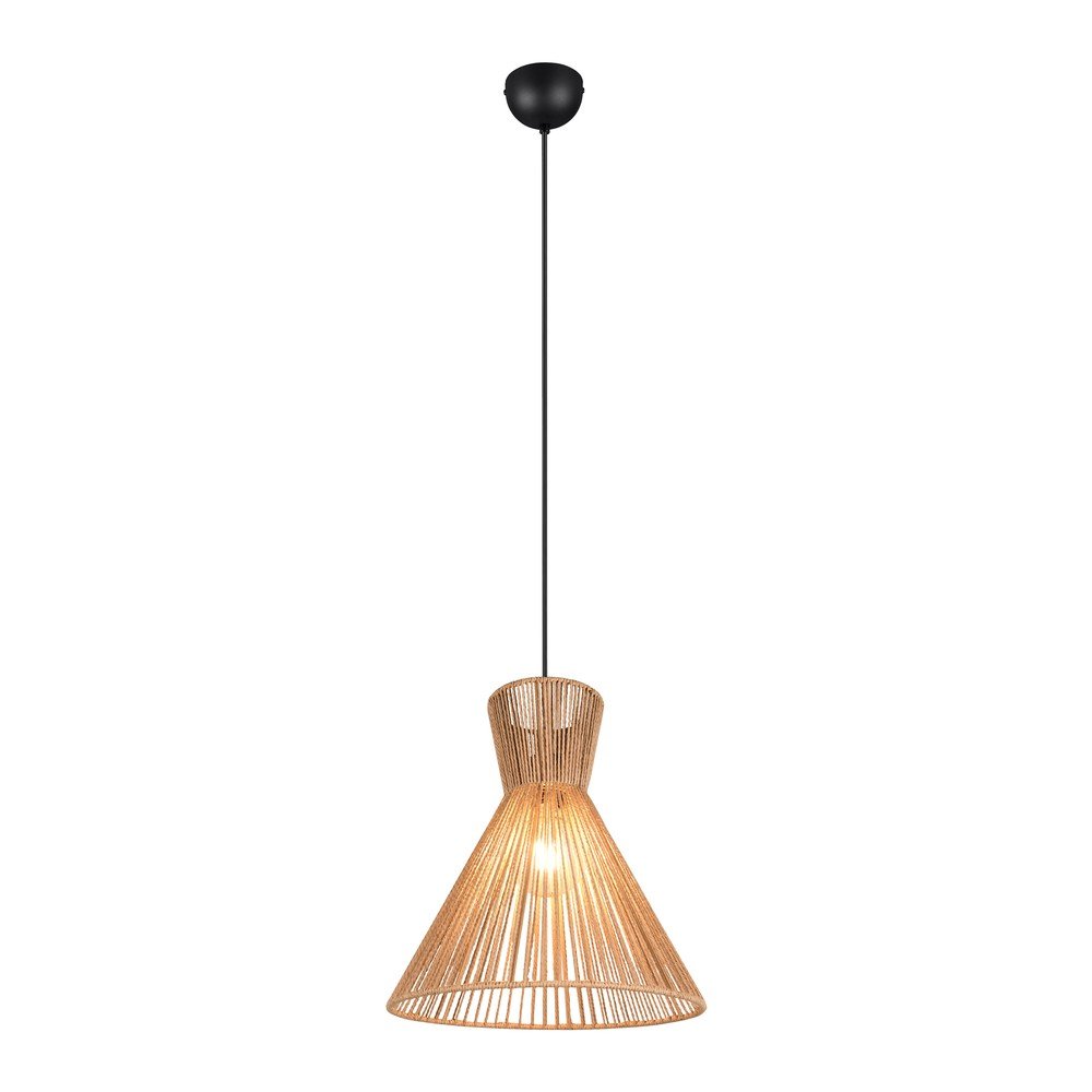 Metalowa lampa wisząca w naturalnym kolorze z kloszem plecionki papierowej ø 35 cm Rosalie – Reality (zdjęcie 5)
