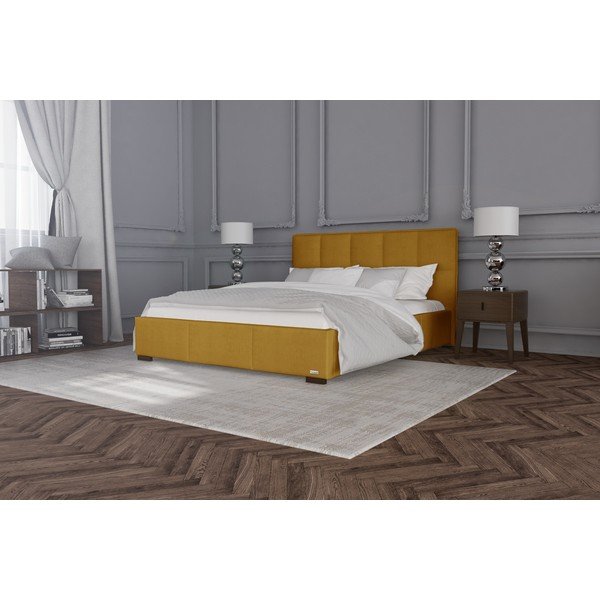 Pomarańczowe łóżko dwuosobowe Guy Laroche Home Allure, 140x200 cm-image-1