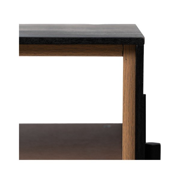 Czarno-naturalny stolik w dekorze jesionu 60x124 cm Orleans – Ixia-image-4