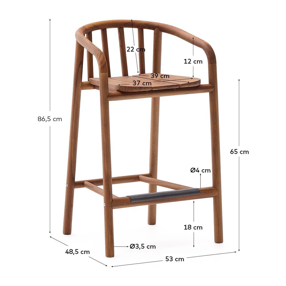 Drewniany hoker ogrodowy w naturalnym kolorze Turqueta – Kave Home (zdjęcie 5)