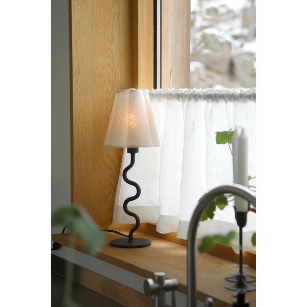 Beżowa metalowa lampa stołowa z tekstylnym kloszem (wysokość 41 cm) Veya – Markslöjd-image-2