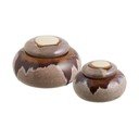 Brązowe ceramiczne pojemniki zestaw 2 szt. dekoracyjne ø 15x8,5 cm – House Nordic