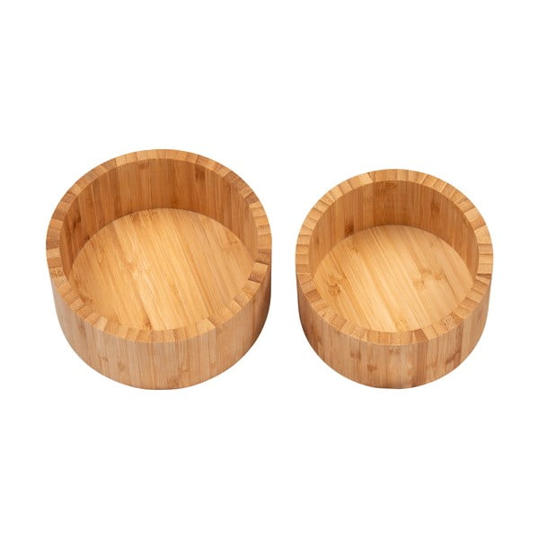 Bambusowe pojemniki zestaw 2 szt. z pokrywką/dekoracyjne w naturalnym kolorze ø 15x8 cm Chefalu – House Nordic-image-3