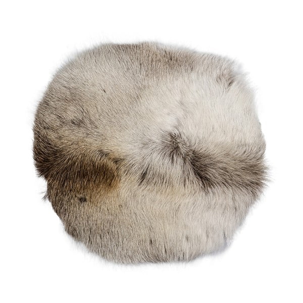 Brązowa-biała poduszka ze skóry sobola kůže Arctic Fur Davam, 35x35 cm