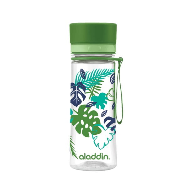 Butelka na wodę z zielonym wieczkiem i nadrukiem Aladdin Aveo Bloom, 350 ml
