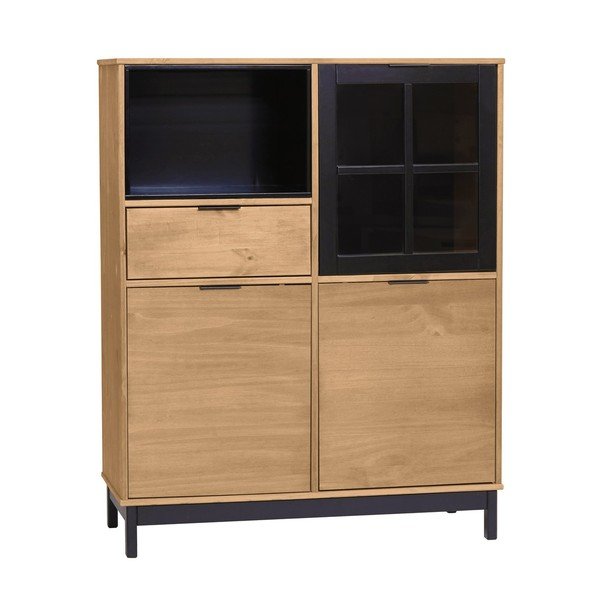 Brązowo-czarna komoda z litego drewna sosnowego Marckeric Denise, wys. 120 cm-image-4