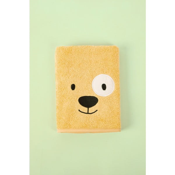 Żółty bawełniany ręcznik dziecięcy 50x75 cm Lucky – Foutastic