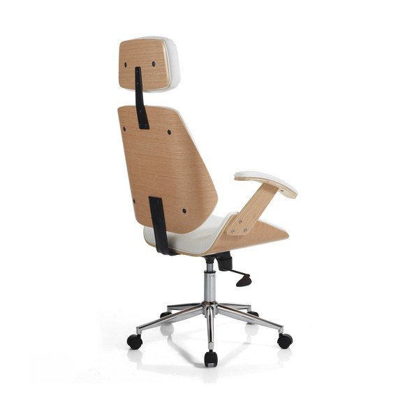 Białe krzesło biurowe z imitacji skóry Visby – Tomasucci-image-2