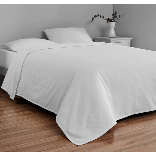 Biała bawełniana narzuta na łóżko dwuosobowe 200x230 cm Plain – Mijolnir-image-1