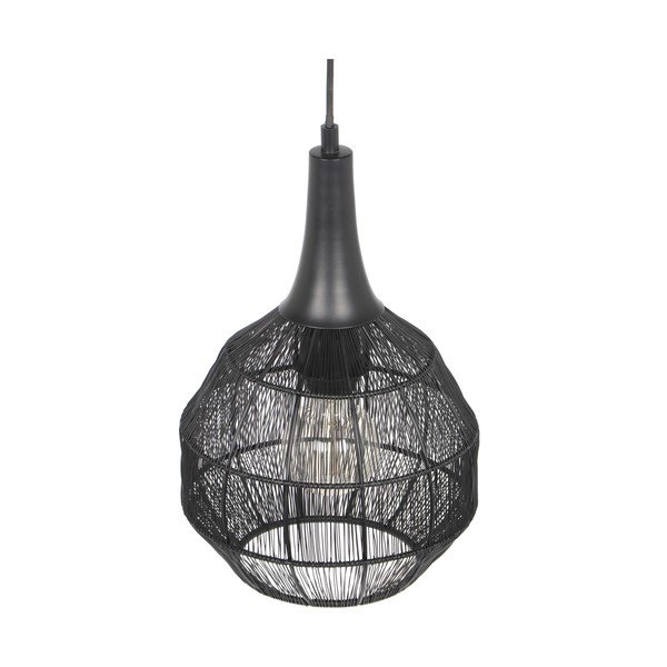 Lampa wisząca w kolorze matowej czerni z metalowym kloszem Soraya – Trio-image-3